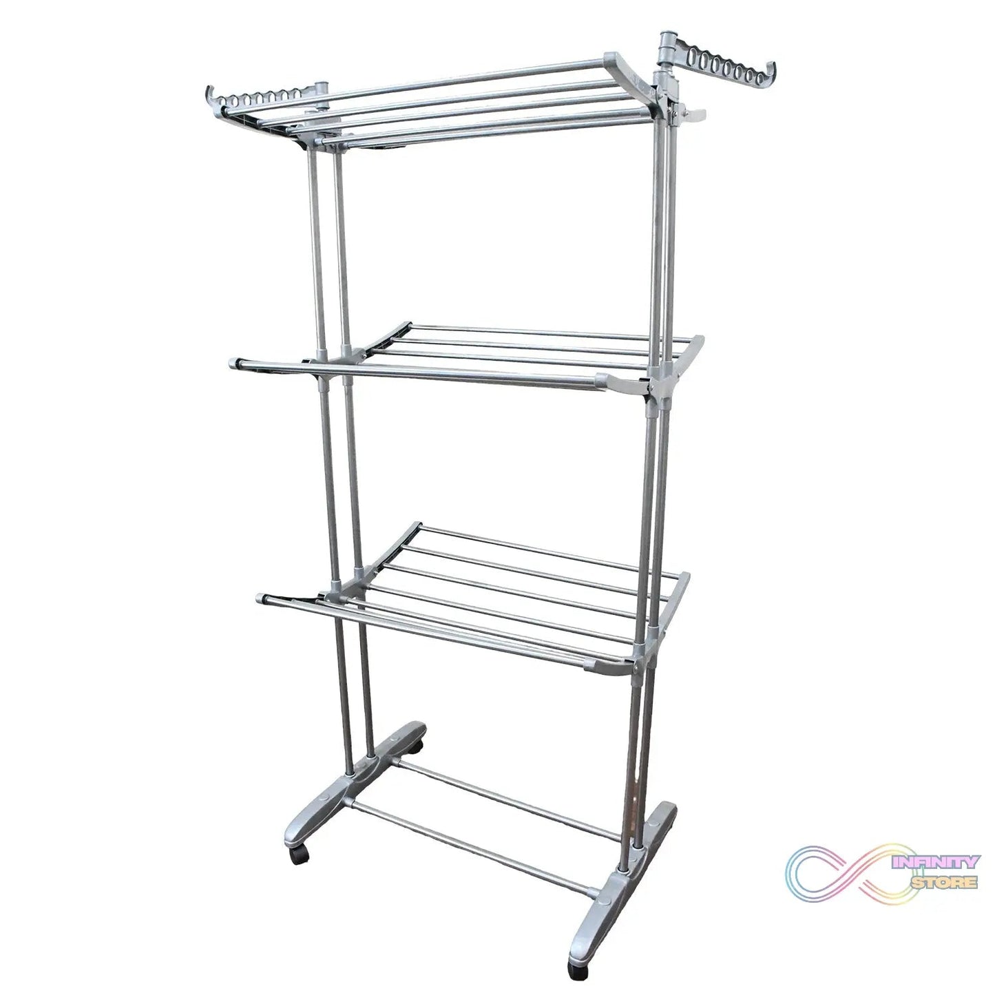 Premium Heavy Duty Stainless Steel 3 Layer Foldable Cloth Drying Stand (1 Set / With Color Box) - infinityexculsivestore.com
