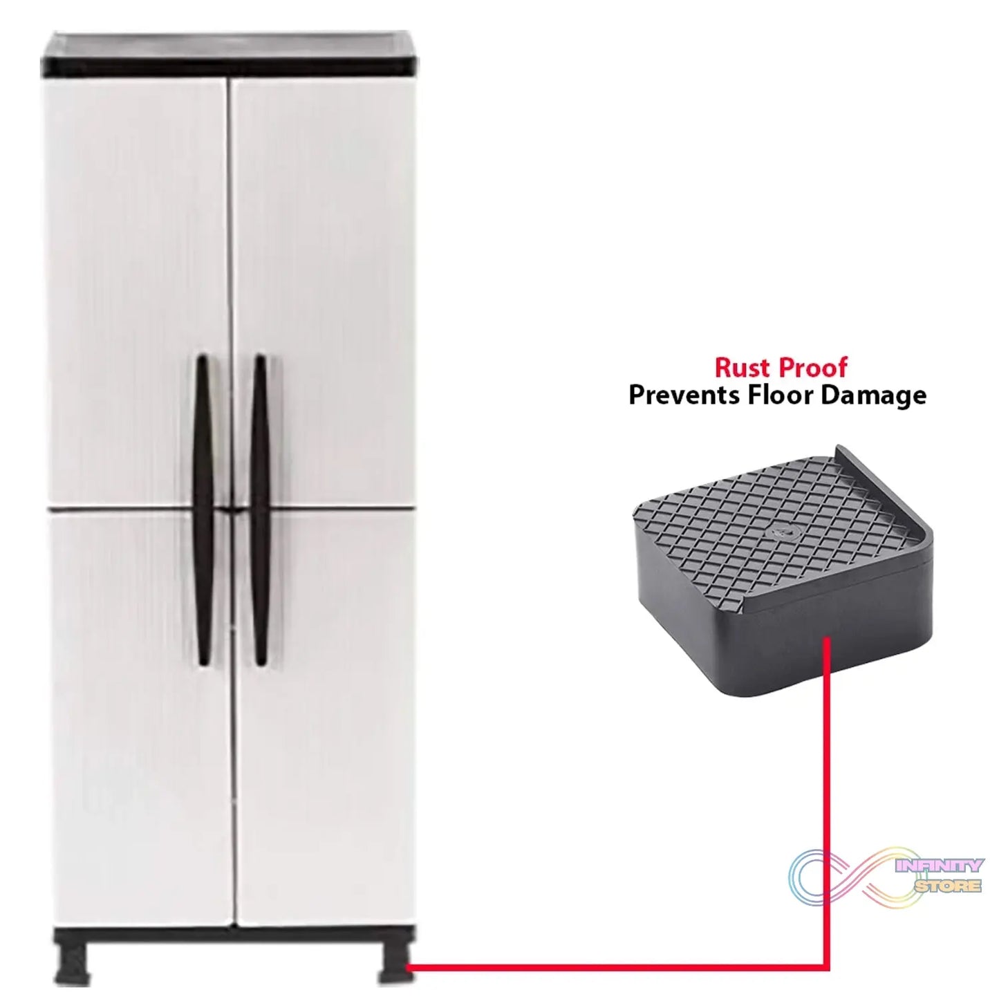 Set of 4 multipurpose stands for heavy-duty use with furniture and appliances.