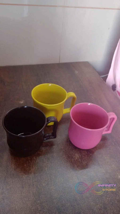 Premium Plastic Coffee / Tea Cups / Mug with Handle (1 Pc / Loose / Mix Color) - infinityexculsivestore.com