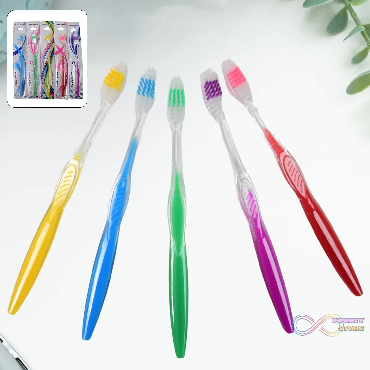 Premium Plastic Toothbrush (1 Pc / Mix Color) - infinityexculsivestore.com