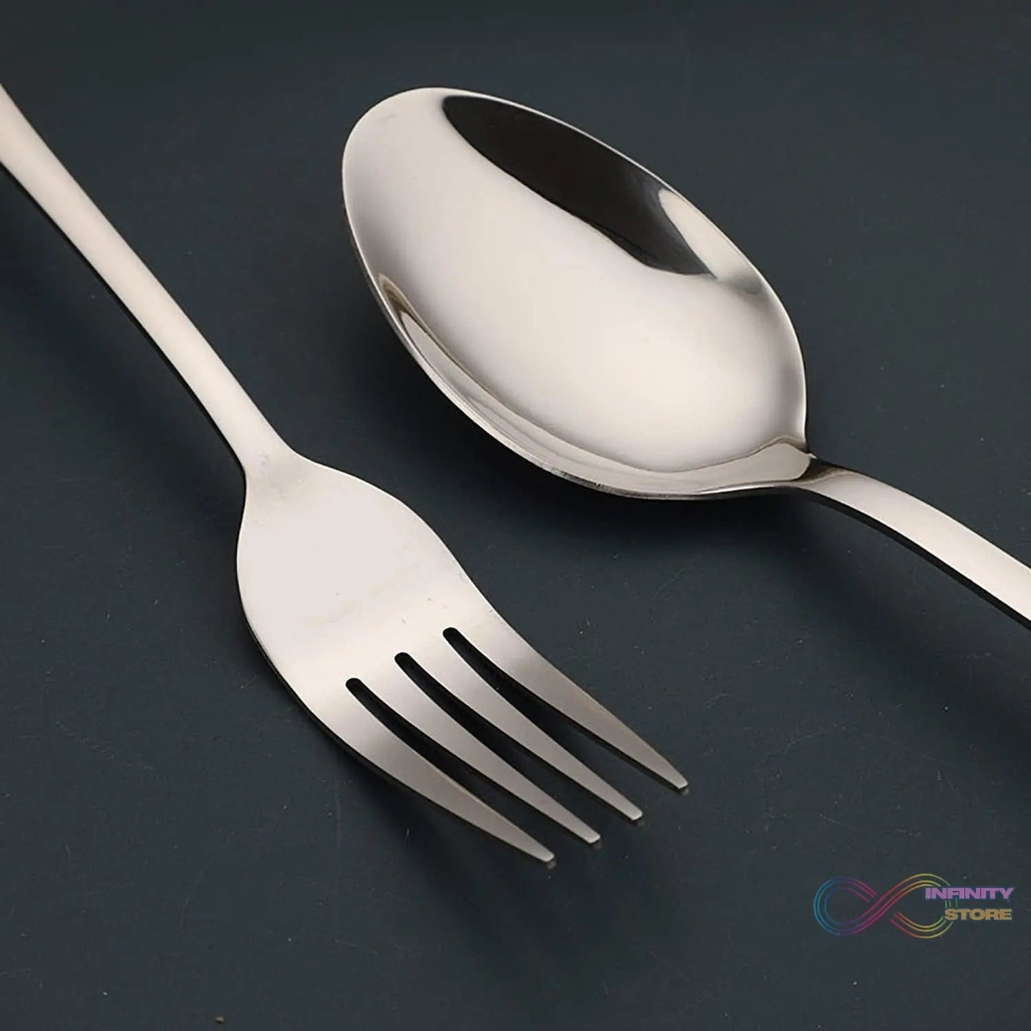 Premium Silver Daily Use Cutlery Set Stainless Steel Luxury Combo Set of 24 - infinityexculsivestore.com