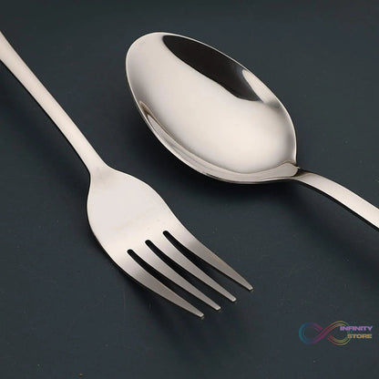 Premium Silver Daily Use Cutlery Set Stainless Steel Luxury Combo Set of 24 - infinityexculsivestore.com
