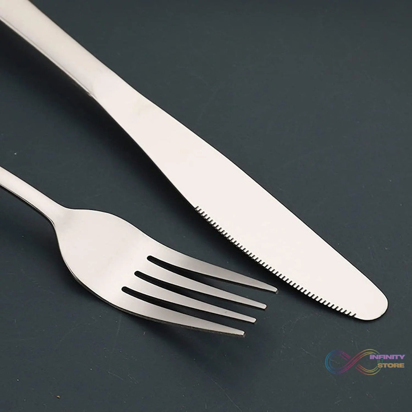 Premium Silver Daily Use Cutlery Set Stainless Steel Luxury Combo Set of 24 - infinityexculsivestore.com