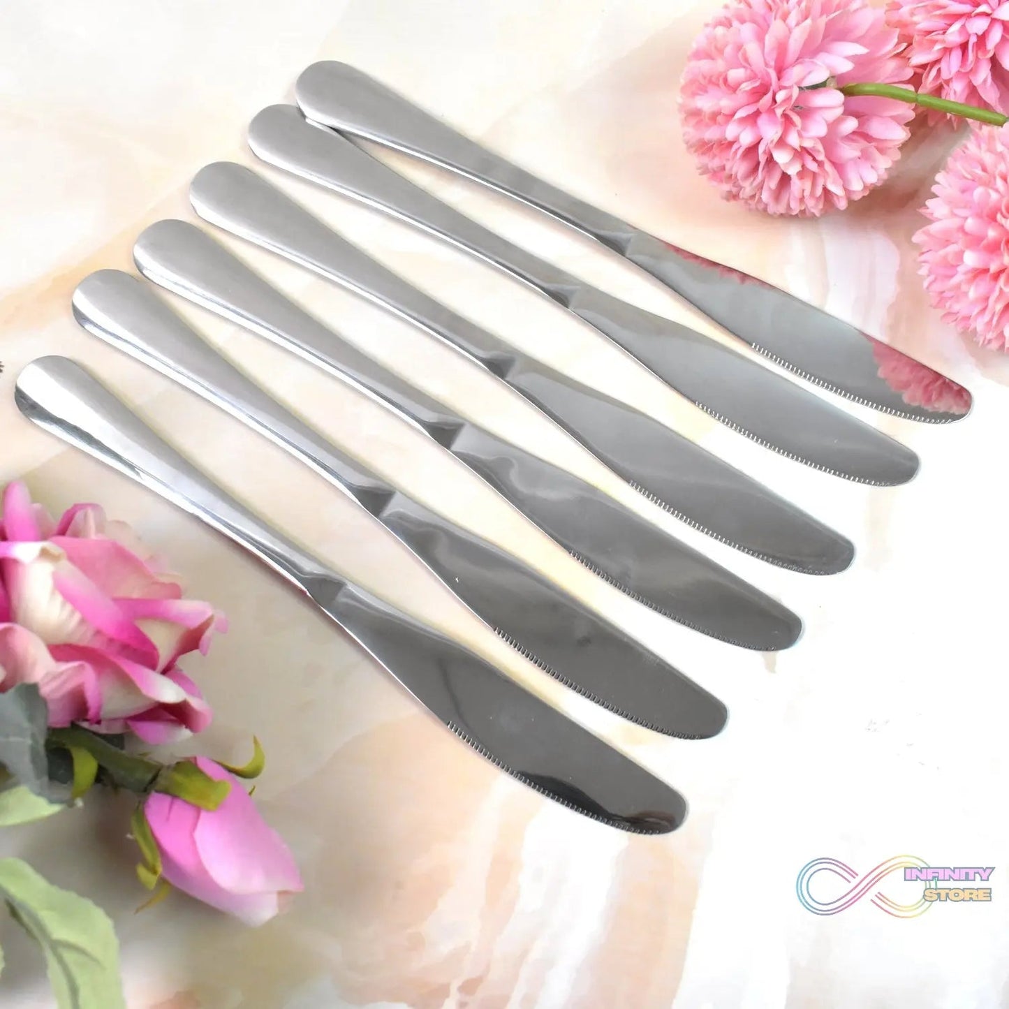 Premium Silver Daily Use Cutlery Set Stainless Steel Luxury Combo Set of 24 - infinityexculsivestore.com