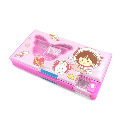 Printed Pencil Case for Kids (1 Pc): Multi - Compartment, Compass Box - infinityexculsivestore.com