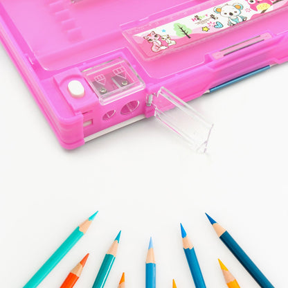 Printed Pencil Case for Kids (1 Pc): Multi - Compartment, Compass Box - infinityexculsivestore.com