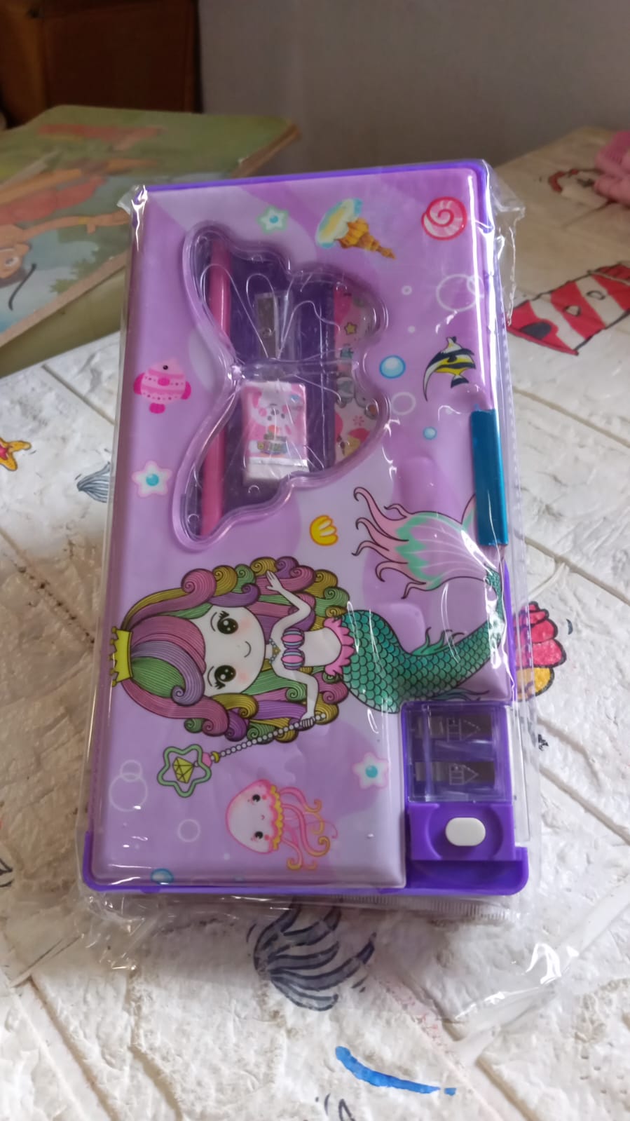 Printed Pencil Case for Kids (1 Pc): Multi - Compartment, Compass Box - infinityexculsivestore.com