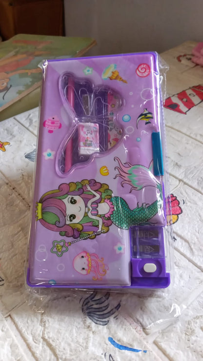 Printed Pencil Case for Kids (1 Pc): Multi - Compartment, Compass Box - infinityexculsivestore.com