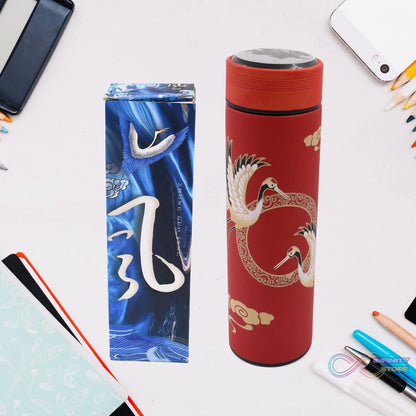 Printed Smart Vacuum Insulated Water Bottle with LED Temperature Display (1 Pc / 500 ML Approx / Multicolor) - infinityexculsivestore.com