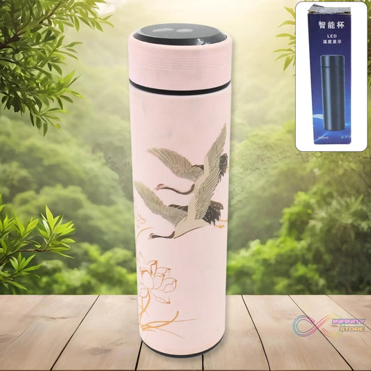Printed Smart Vacuum Insulated Water Bottle with LED Temperature Display (1 Pc / 500 ML Approx / Multicolor) - infinityexculsivestore.com