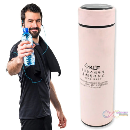 Printed Smart Vacuum Insulated Water Bottle with LED Temperature Display (1 Pc / 500 ML Approx / Multicolor) - infinityexculsivestore.com