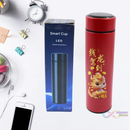 Printed Smart Vacuum Insulated Water Bottle with LED Temperature Display (1 Pc / 500 ML Approx / Multicolor) - infinityexculsivestore.com
