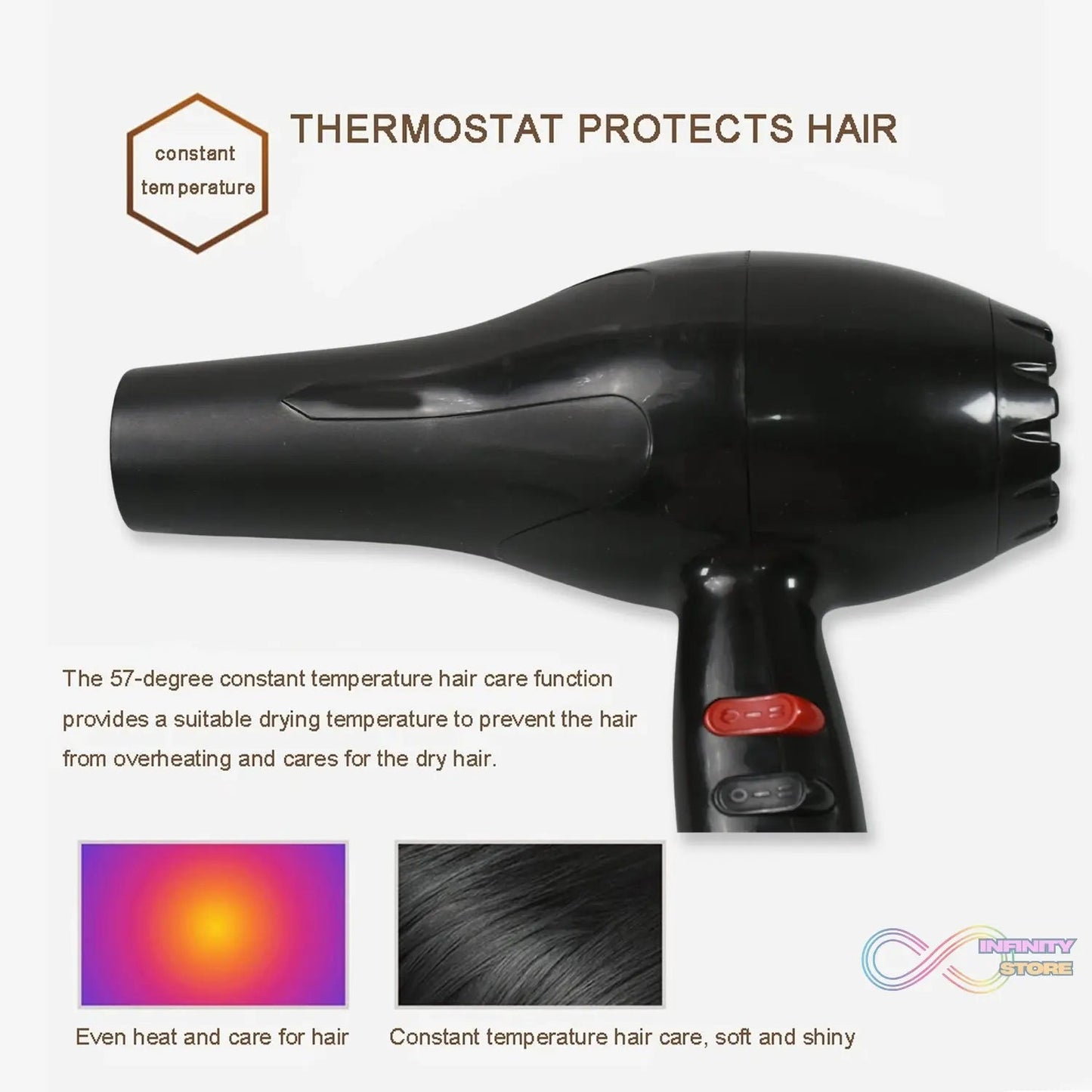 Professional Multi Purpose Hair Dryer Salon, Hair Dryer 2 Speed Settings For Women And Men (1800 Watts) - infinityexculsivestore.com