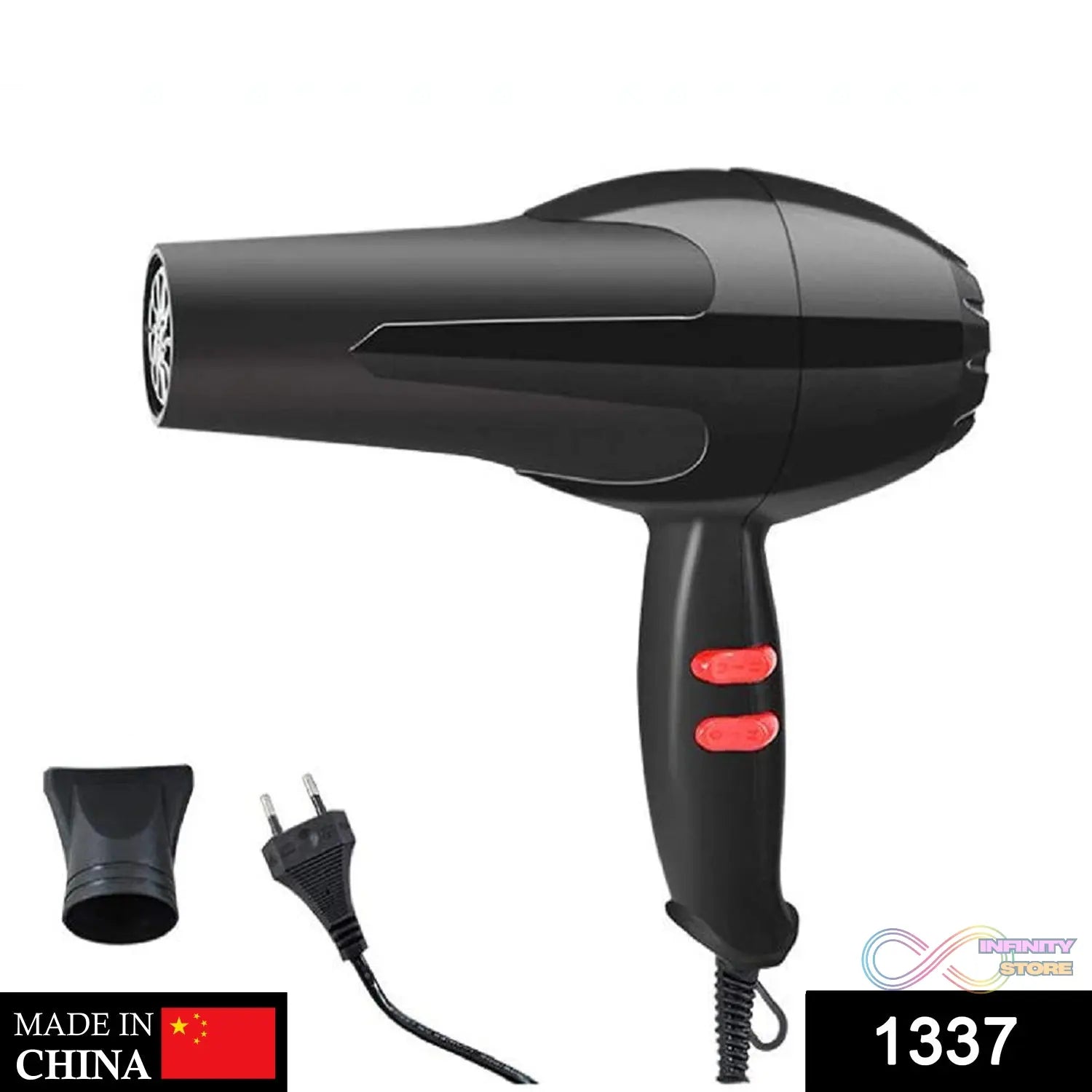 Stylish hair dryer with multiple heat settings.