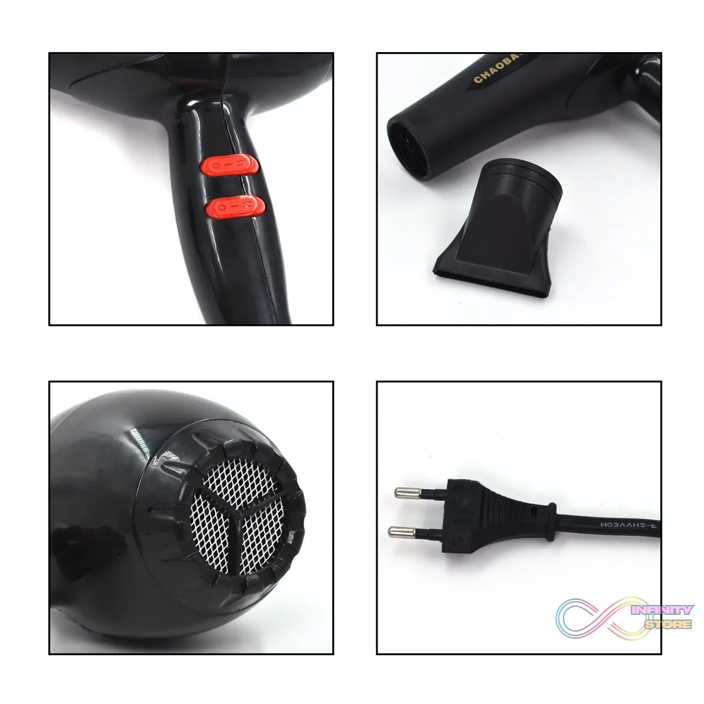 Hair dryer with a stylish design for professional use, suitable for all genders.