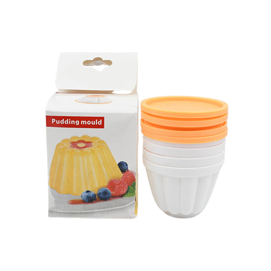 Pudding Molds, Custard Mold, Mold for Jelly Ice creams, Set of 4 Cups with Lid - infinityexculsivestore.com