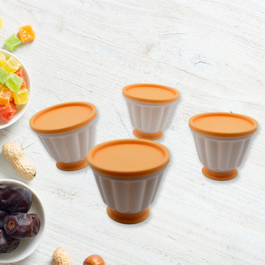 Pudding Molds, Custard Mold, Mold for Jelly Ice creams, Set of 4 Cups with Lid - infinityexculsivestore.com