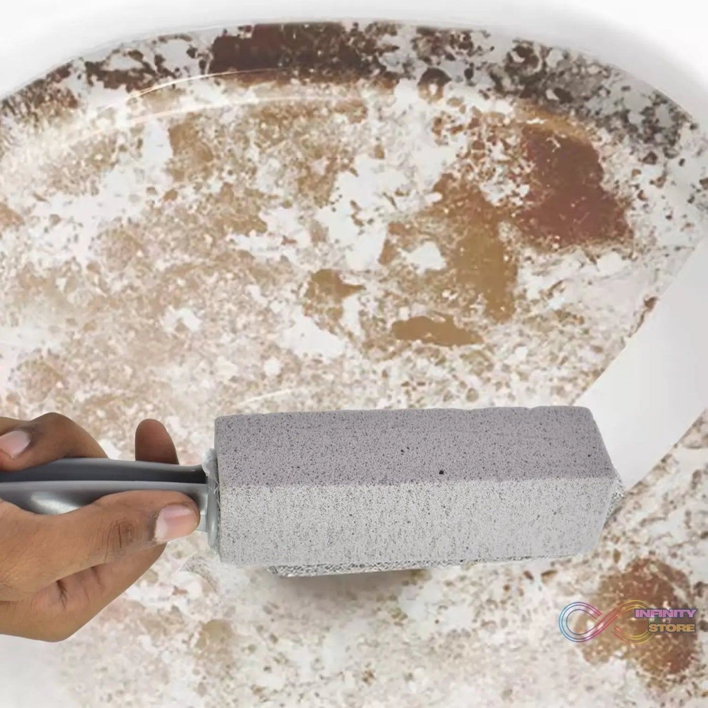 Pumice Stone Toilet Clean Brush with Handle (24 Cm / 1 Pc) - infinityexculsivestore.com