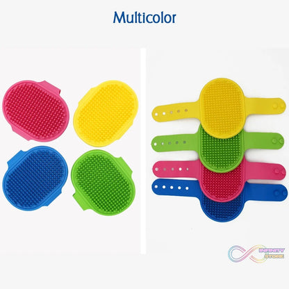 Puppies Pet Massage Rubber Bath Glove for Dogs, Cats, Rabbit, & Hamster | Grooming Shampoo Washing Hand Brush - 1 Piece - infinityexculsivestore.com