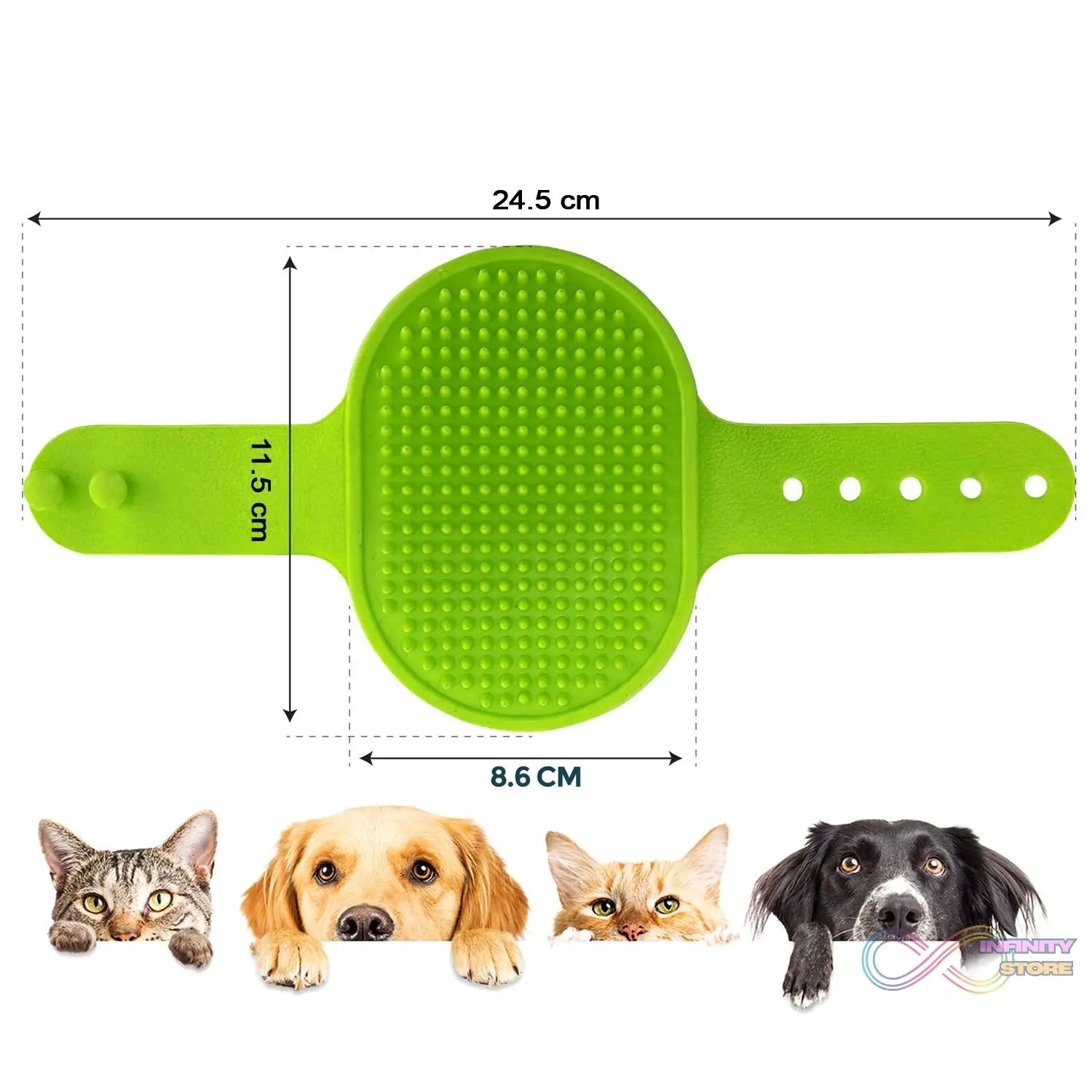 Puppies Pet Massage Rubber Bath Glove for Dogs, Cats, Rabbit, & Hamster | Grooming Shampoo Washing Hand Brush - 1 Piece - infinityexculsivestore.com