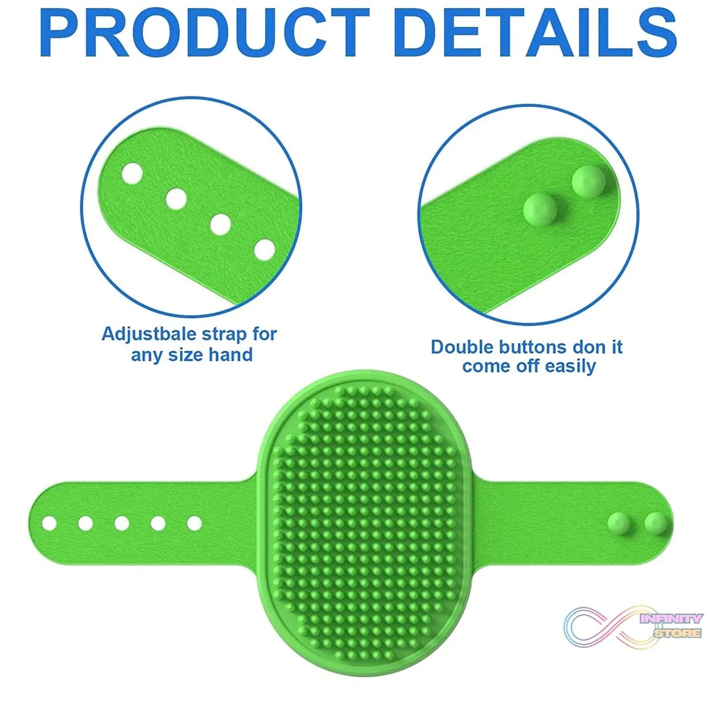 Puppies Pet Massage Rubber Bath Glove for Dogs, Cats, Rabbit, & Hamster | Grooming Shampoo Washing Hand Brush - 1 Piece - infinityexculsivestore.com