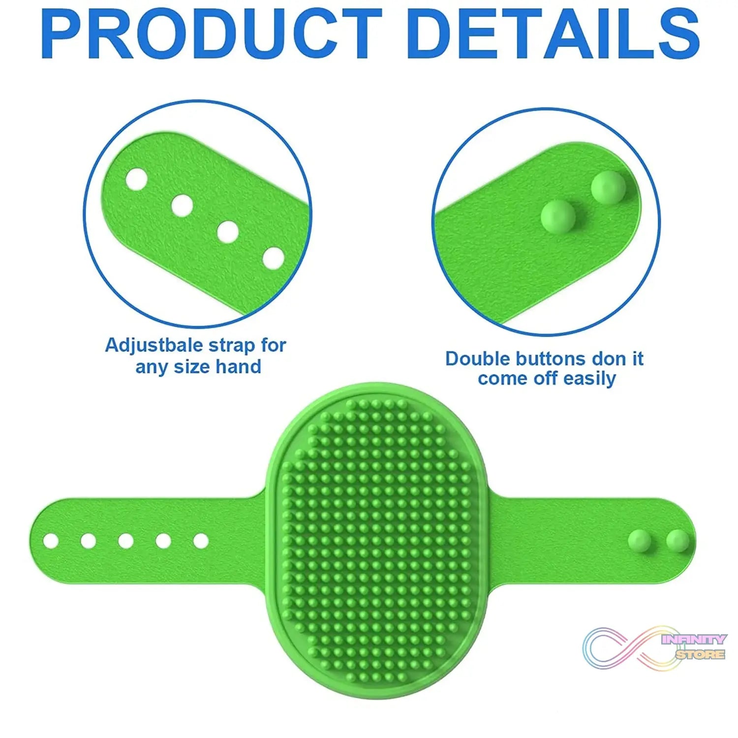 Puppies Pet Massage Rubber Bath Glove for Dogs, Cats, Rabbit, & Hamster | Grooming Shampoo Washing Hand Brush - 1 Piece - infinityexculsivestore.com