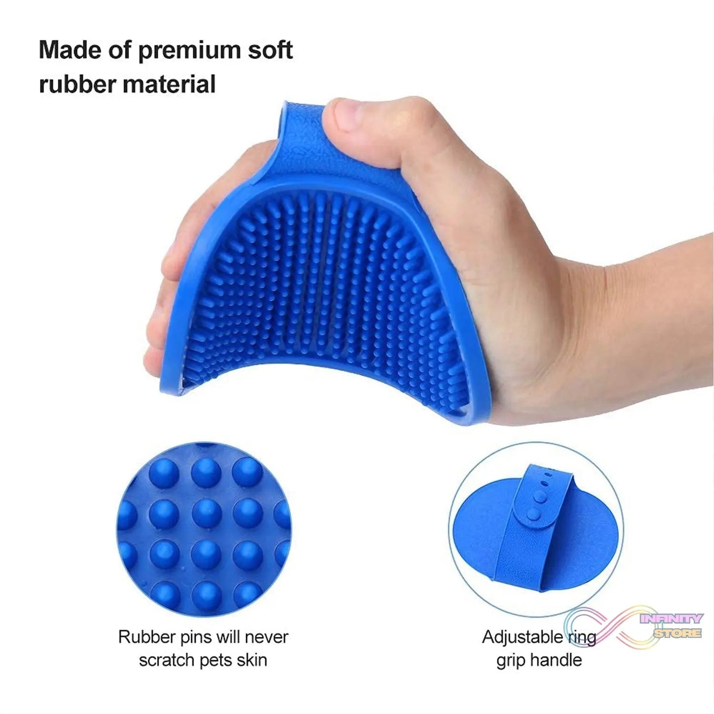 Puppies Pet Massage Rubber Bath Glove for Dogs, Cats, Rabbit, & Hamster | Grooming Shampoo Washing Hand Brush - 1 Piece - infinityexculsivestore.com