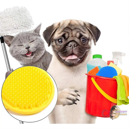 Puppies Pet Massage Rubber Bath Glove for Dogs, Cats, Rabbit, & Hamster | Grooming Shampoo Washing Hand Brush - 1 Piece - infinityexculsivestore.com