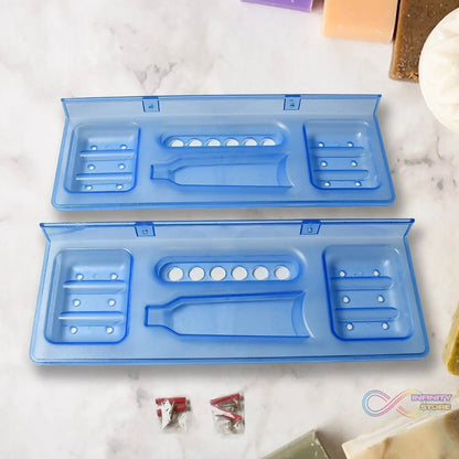 Pure Source India 4 - in - 1 Glass Soap Dish with Stand – Stylish Bathroom Ware - infinityexculsivestore.com