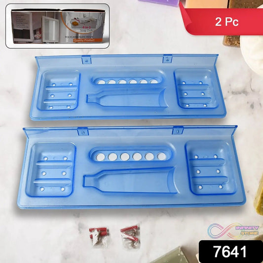 Pure Source India 4 - in - 1 Glass Soap Dish with Stand – Stylish Bathroom Ware - infinityexculsivestore.com