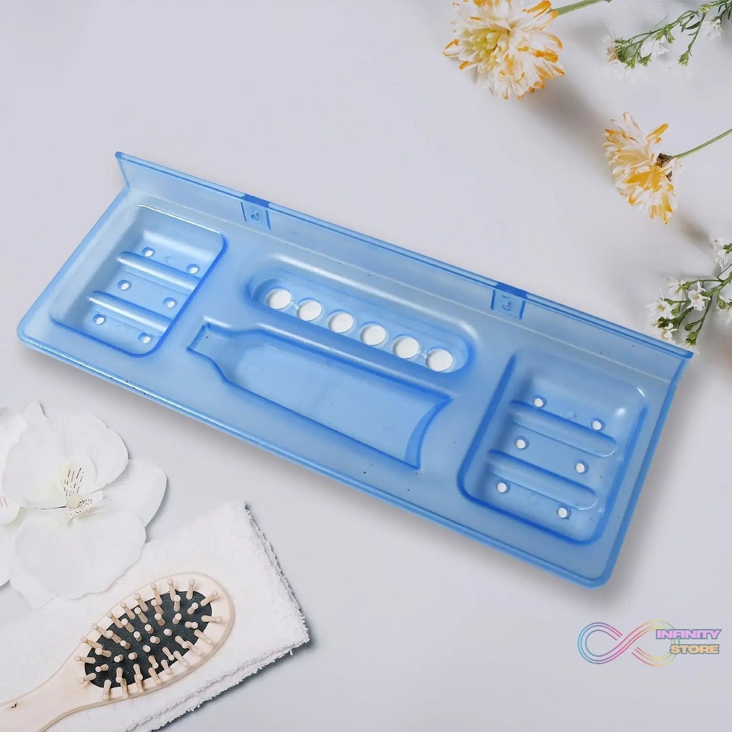 Pure Source India 4 - in - 1 Glass Soap Dish with Stand – Stylish Bathroom Ware - infinityexculsivestore.com