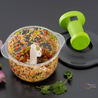 Push Chopper Manual Food Chopper and Hand Push Vegetable Chopper, Cutter, Mixer Set for Kitchen with 3 Stainless Steel Blade - infinityexculsivestore.com