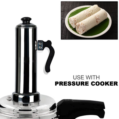 Puttu Maker Set with Steamer Plate & Pressure Cooker Top, Stainless Steel - infinityexculsivestore.com