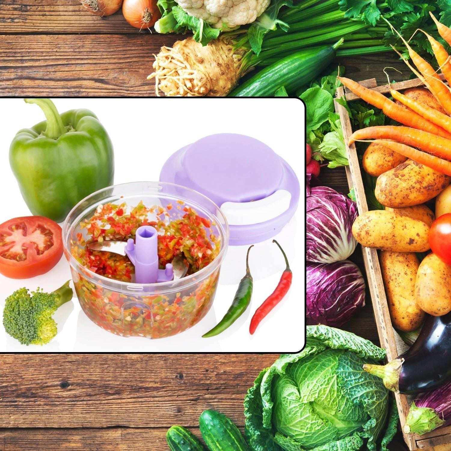 Quick 2in1 Chopper and Slicer Used Widely for chopping and Slicing of Fruits, Vegetables, Cheese Etc. Including All Kitchen Purposes. - infinityexculsivestore.com