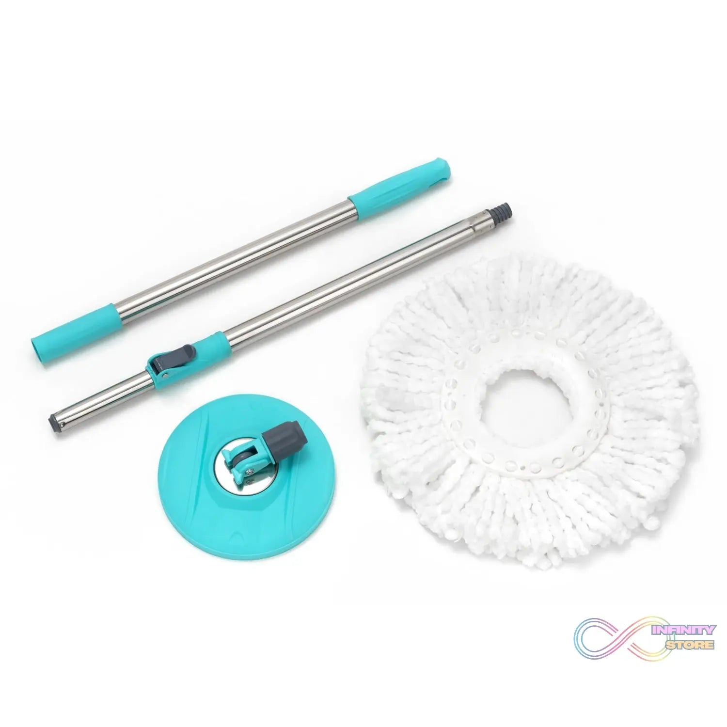 Quick spin mop with bucket and easy wheels.