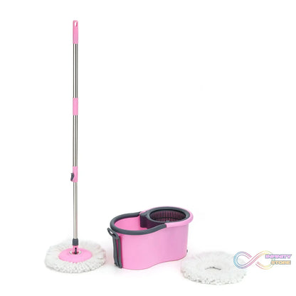 Large bucket spin mop for floor cleaning.