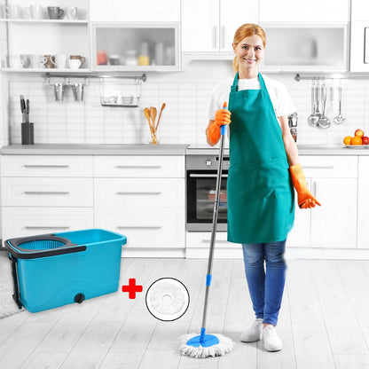 Quick Spin Mop Plastic spin, Bucket Floor Cleaning, Easy Wheels & Big Bucket, Floor Cleaning Mop with Bucket - infinityexculsivestore.com