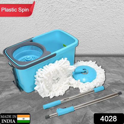 Quick Spin Mop Plastic spin, Bucket Floor Cleaning, Easy Wheels & Big Bucket, Floor Cleaning Mop with Bucket - infinityexculsivestore.com