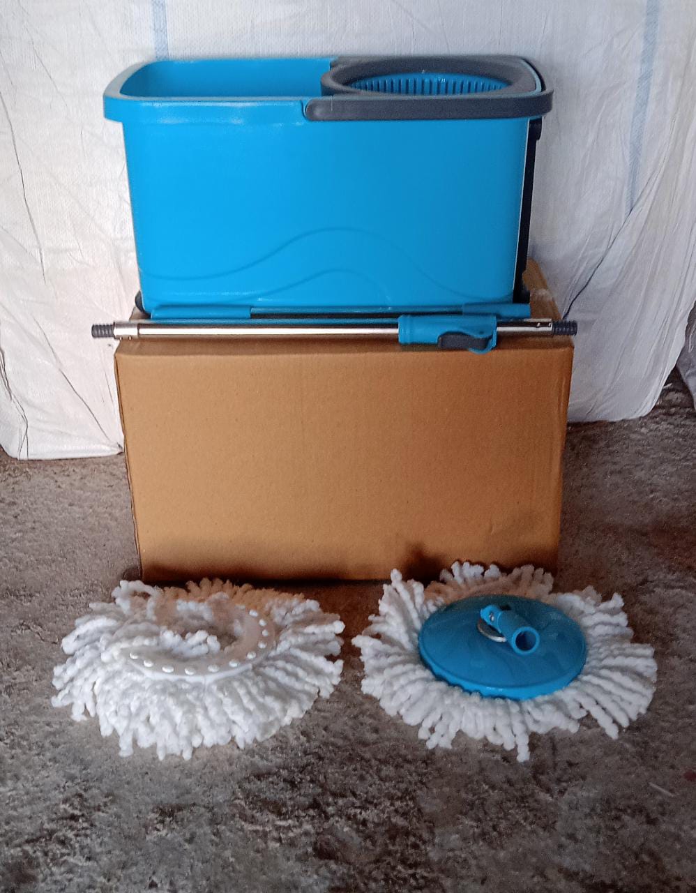 Quick Spin Mop Plastic spin, Bucket Floor Cleaning, Easy Wheels & Big Bucket, Floor Cleaning Mop with Bucket - infinityexculsivestore.com