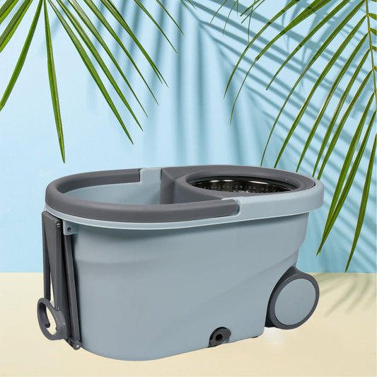 Quick Spin Mop With Steel Spin, Bucket Floor Cleaning, Easy Wheels & Big Bucket, Floor Cleaning Mop with Bucket - infinityexculsivestore.com