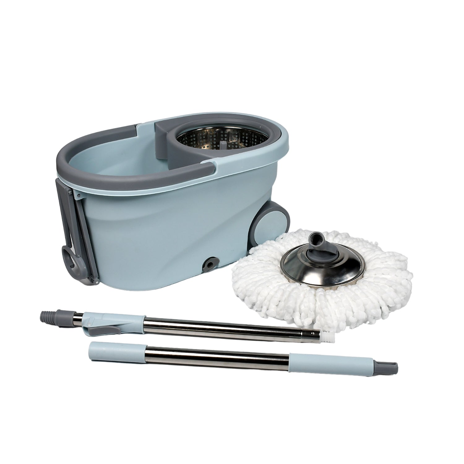 Quick Spin Mop With Steel Spin, Bucket Floor Cleaning, Easy Wheels & Big Bucket, Floor Cleaning Mop with Bucket - infinityexculsivestore.com