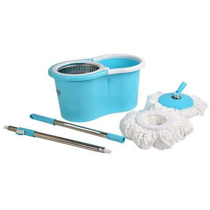 RAPID STEEL SPINNER BUCKET MOP 360 DEGREE SELF SPIN WRINGING WITH 2 ABSORBERS FOR HOME AND OFFICE FLOOR CLEANING MOPS SET - infinityexculsivestore.com