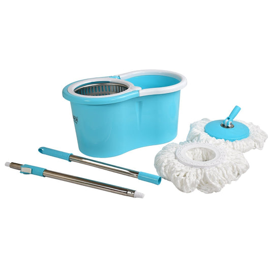 RAPID STEEL SPINNER BUCKET MOP 360 DEGREE SELF SPIN WRINGING WITH 2 ABSORBERS FOR HOME AND OFFICE FLOOR CLEANING MOPS SET - infinityexculsivestore.com
