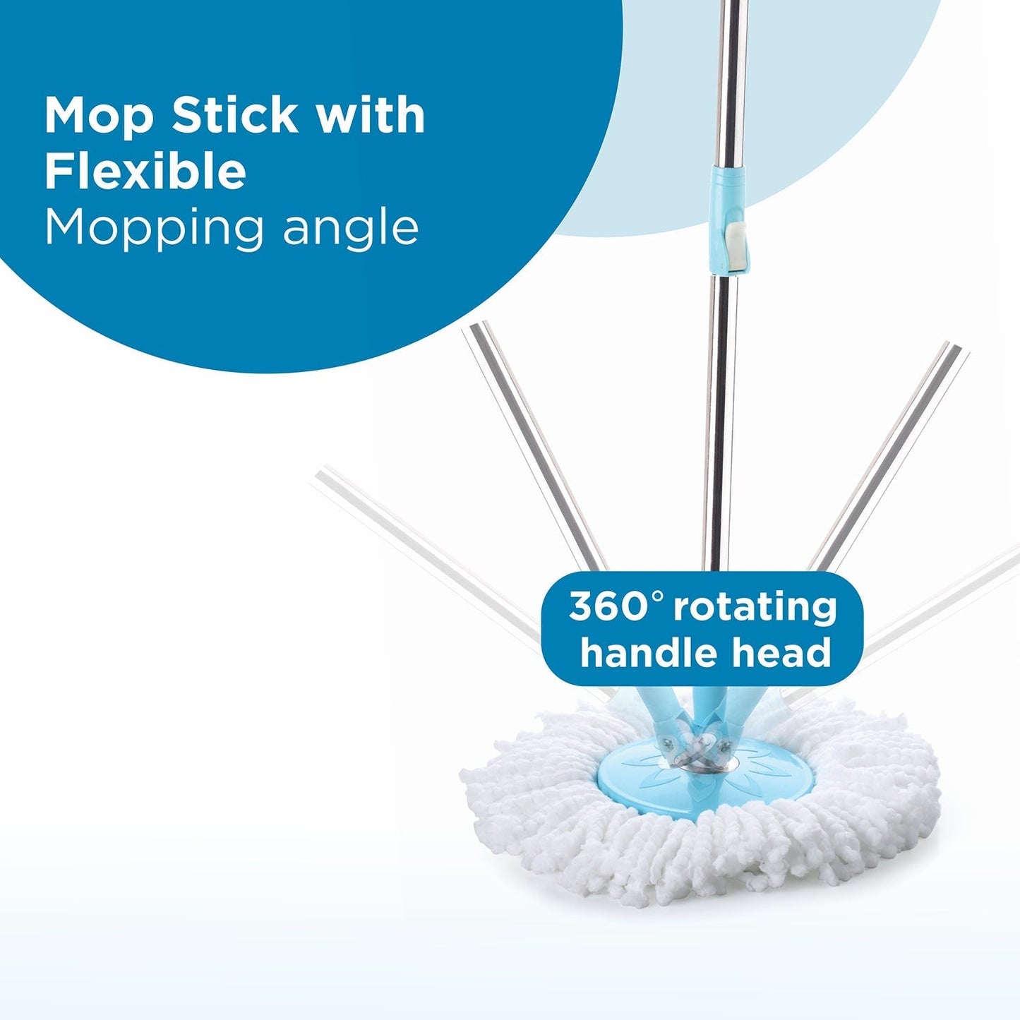 RAPID STEEL SPINNER BUCKET MOP 360 DEGREE SELF SPIN WRINGING WITH 2 ABSORBERS FOR HOME AND OFFICE FLOOR CLEANING MOPS SET - infinityexculsivestore.com