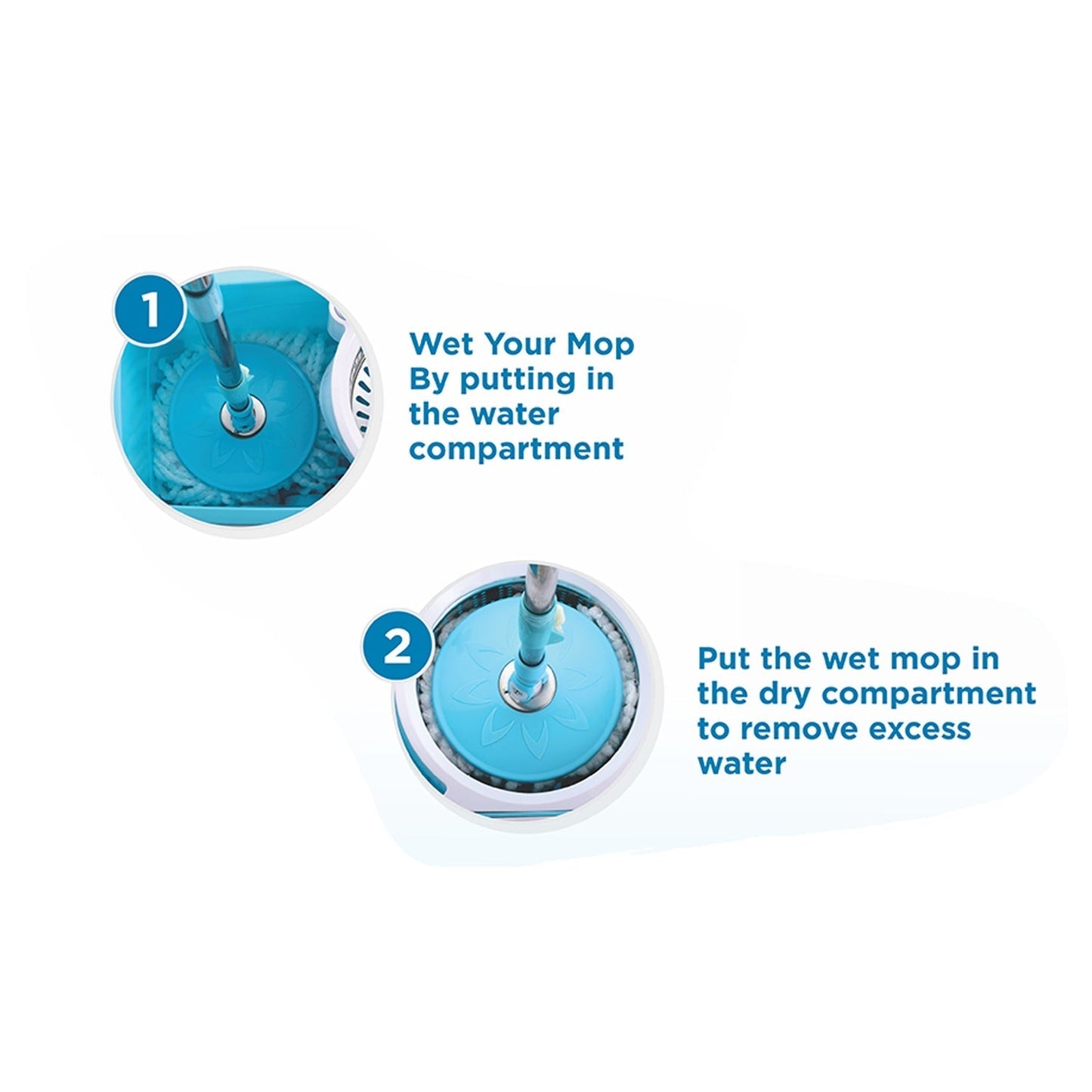 RAPID STEEL SPINNER BUCKET MOP 360 DEGREE SELF SPIN WRINGING WITH 2 ABSORBERS FOR HOME AND OFFICE FLOOR CLEANING MOPS SET - infinityexculsivestore.com