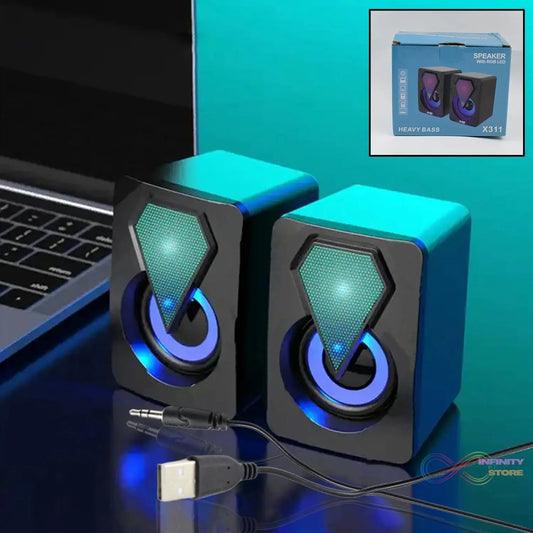 RGB Desktop Speakers, Plug, and Play USB Powered Speaker (2 Pc Set) - infinityexculsivestore.com