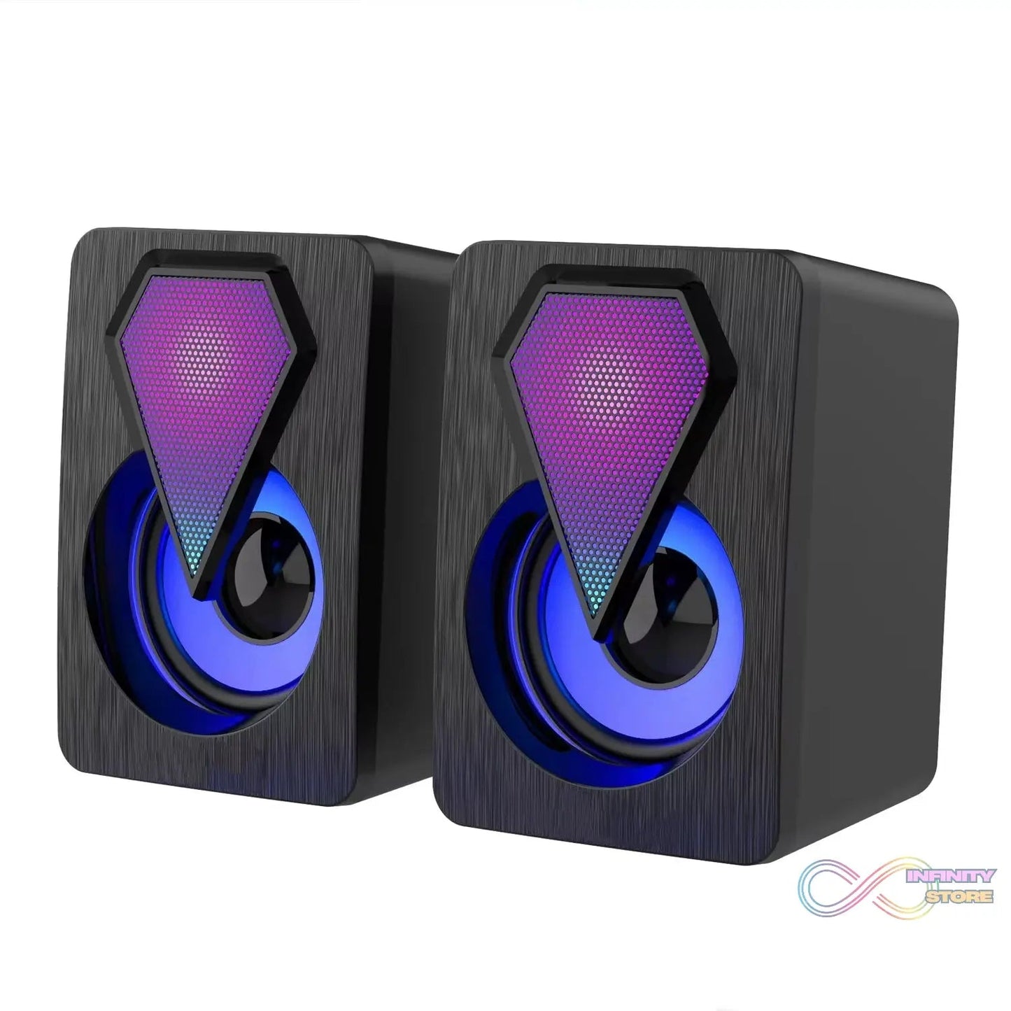 RGB Desktop Speakers, Plug, and Play USB Powered Speaker (2 Pc Set) - infinityexculsivestore.com