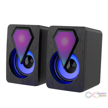 RGB Desktop Speakers, Plug, and Play USB Powered Speaker (2 Pc Set) - infinityexculsivestore.com