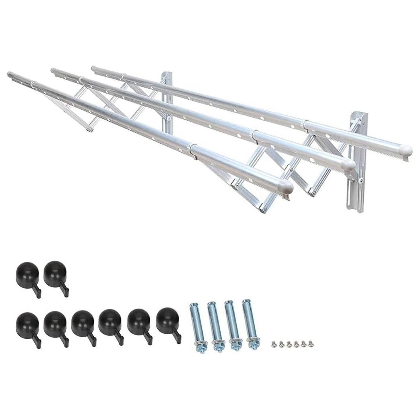 Clothes Rail Rack Clothes Drying Racks, Airer Clothes Drying Rack Wall Mounted Clotheshorse Clothes Airer Washing Cloth Line Extendable Fold Towel Rack Bar for Bathroom Indoor Outdoor - infinityexculsivestore.com