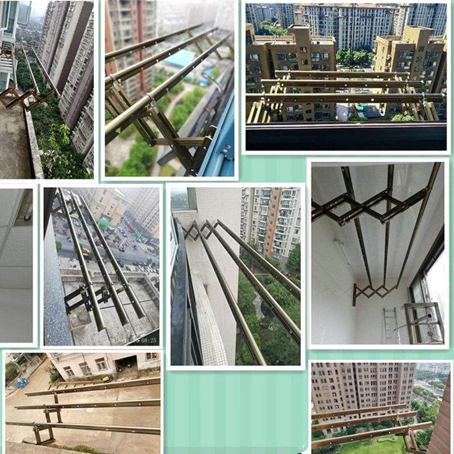 Clothes Rail Rack Clothes Drying Racks, Airer Clothes Drying Rack Wall Mounted Clotheshorse Clothes Airer Washing Cloth Line Extendable Fold Towel Rack Bar for Bathroom Indoor Outdoor - infinityexculsivestore.com